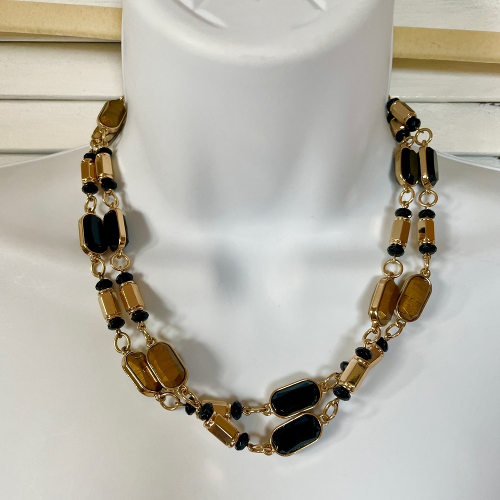Amber & Black Beautiful Fashion Necklace